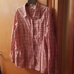 L.L. Bean plaid button-up shirt. XL. Like new